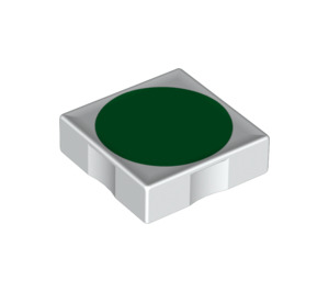 Duplo Tile 2 x 2 with Side Indents with Green Disc (6309 / 48759)