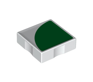 Duplo Tile 2 x 2 with Side Indents with Green Quarter Disc (6309 / 48735)