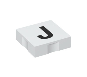 Duplo Laatta 2 x 2 jossa Sivu Indents jossa "J" (6309 / 48484)