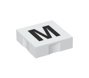 Duplo Fliese 2 x 2 mit Seite Indents mit "M" (6309 / 48526)