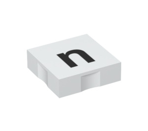 Duplo Tile 2 x 2 with Side Indents with "n" (6309 / 48530)