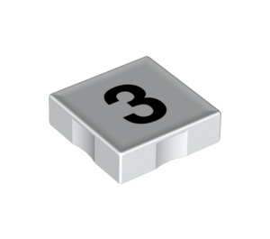 Duplo Tile 2 x 2 with Side Indents with Number 3 (14443 / 48502)