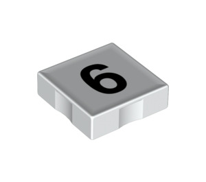 Duplo Tile 2 x 2 med Side Indents med Number 6 (14446 / 48505)