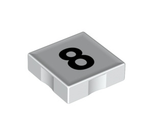 Duplo Tile 2 x 2 with Side Indents with Number 8 (14448 / 48507)