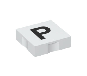 Duplo Tile 2 x 2 with Side Indents with "P" (6309 / 48534)