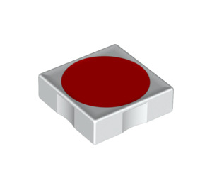 Duplo Tile 2 x 2 with Side Indents with Red Disc (6309 / 48659)