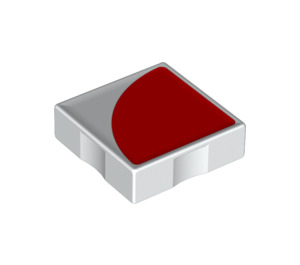 Duplo Tuile 2 x 2 avec Côté Indents avec Rouge Trimestre Disque (6309 / 48658)