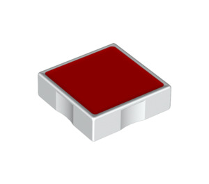 Duplo Tile 2 x 2 with Side Indents with Red Square (6309 / 48657)