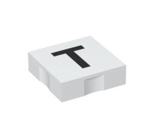 Duplo Tile 2 x 2 with Side Indents with "T" (6309 / 48554)