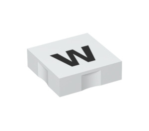 Duplo Tile 2 x 2 med Side Indents med "w" (6309 / 48565)