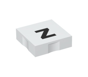 Duplo Piastrella 2 x 2 con Lato Indents con "z" (6309 / 48591)