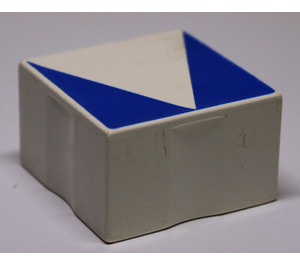 Duplo Tile 2 x 2 x 1 with Blue Inverse Triangle Pattern (2756)