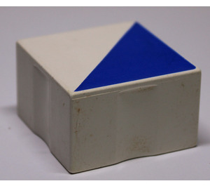 Duplo Tile 2 x 2 x 1 with Blue Right Triangle Pattern (2756)