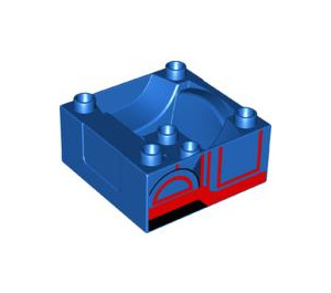 Duplo Tog Compartment 4 x 4 x 1.5 med Sæde med Thomas Detailing (51547 / 98456)