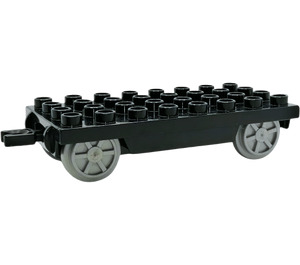 Duplo Train Wagon 4 x 8 with Pearl Light Gray Wheels and Moveable Hook