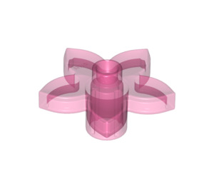 Duplo Gjennomsiktig mørk rosa Blomst med 5 Angular Kronblader (6510 / 52639)