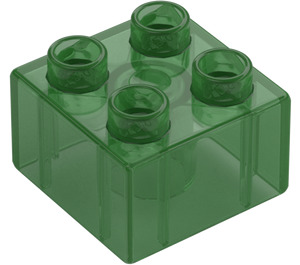 Duplo Verde transparente Ladrillo 2 x 2 (3437 / 89461)