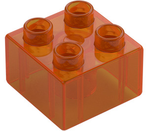 Duplo Transparent Orange Brick 2 x 2 (3437 / 89461)