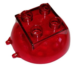 Duplo Transparent Red ball tube cover top with hinge (40711)