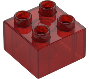 Duplo Rojo transparente Ladrillo 2 x 2 (3437 / 89461)