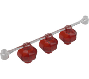 Duplo Transparent Red Chinese Lanterns on String with Studs (72418)