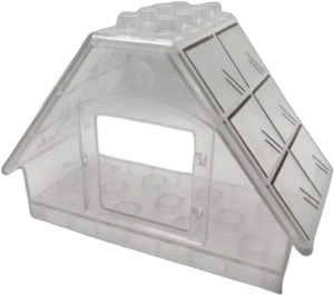 Duplo Transparent Roof with Window Opening with window pane decoration (31441 / 31454)