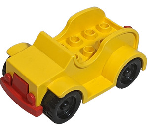 Duplo Voertuig Auto Oldtimer met Rood Bumper, Zwart Wielen (4853)