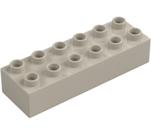 Duplo Very Light Gray Brick 2 x 6 (2300)