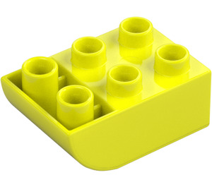 Duplo Kraftig gul Klods 2 x 3 med Inverteret Skråning Curve (98252)