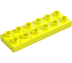 Duplo Leuchtendes Gelb Platte 2 x 6 (98233)