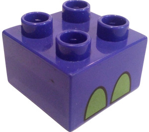 Duplo Violet Brick 2 x 2 with Rhino Toes (3437 / 45110)