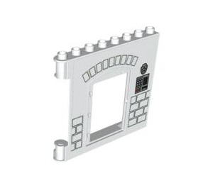 Duplo Muur 1 x 8 x 6 met Deur (Rechts) met Politie Muur Paneel (51261 / 54823)