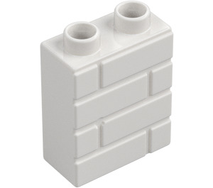 Duplo hvid Klods 1 x 2 x 2 med Klods Væg Mønster (25550)