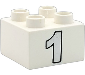 Duplo blanc Brique 2 x 2 avec "1" (3437)