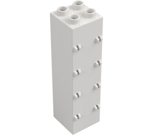 Duplo Wit Steen 2 x 2 x 6 met Hinges (16087 / 87322)