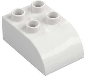 Duplo White Brick 2 x 3 with Curved Top (2302)