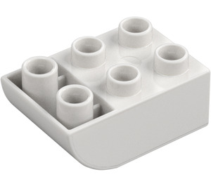 Duplo Bílá Kostka 2 x 3 s Převrácený Sklon Curve (98252)