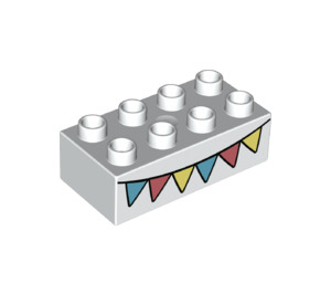 Duplo Valkoinen Palikka 2 x 4 jossa Bunting (3011 / 74836)