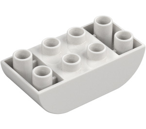 Duplo Wit Steen 2 x 4 met Gebogen Onderkant (98224)