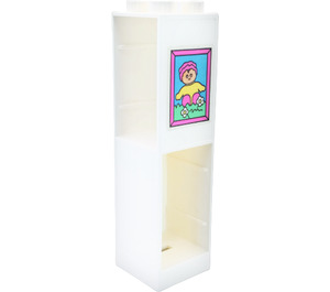Duplo White Column 2 x 2 x 6 with framed baby picture on the wall Sticker (6462)