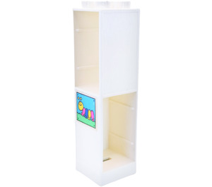 Duplo White Column 2 x 2 x 6 with framed caterpillar picture on the wall Sticker (6462)