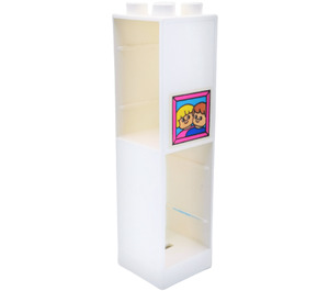 Duplo White Column 2 x 2 x 6 with framed parents picture on the wall Sticker (6462)