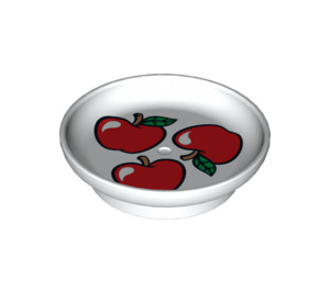 Duplo Weiß Dish mit 3 rot apples (31333 / 72209)