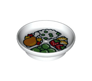 Duplo Wit Dish met Kip, Rice, Broccoli en Strawberries en Oranje (31333 / 74799)