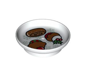 Duplo blanc Dish avec Christmas Cookie et 2 Cupcakes (1365 / 31333)