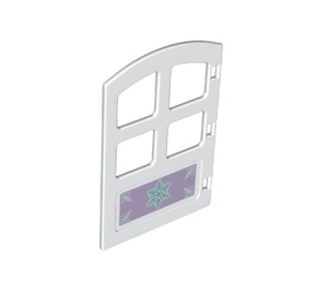 Duplo White Door with Purple panel with snowflake with Larger Bottom Windows (52341 / 71362)