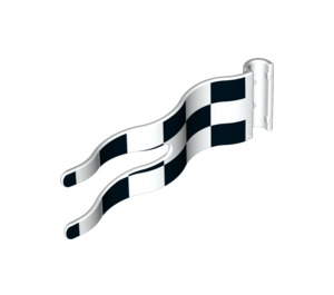 Duplo White Flag 2 x 5 with Black & White Chequered Flag with Holes (51725 / 98410)