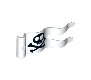 Duplo Weiß Flagge 2 x 5 mit Skull und Crossbones mit Löchern (13801 / 51725)