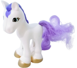 Duplo Weiß Foal mit Mane und Haar/purple (57889)