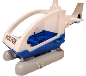 Duplo White Helicopter 6 x 12 x 5.5 Police (16363 / 47425)